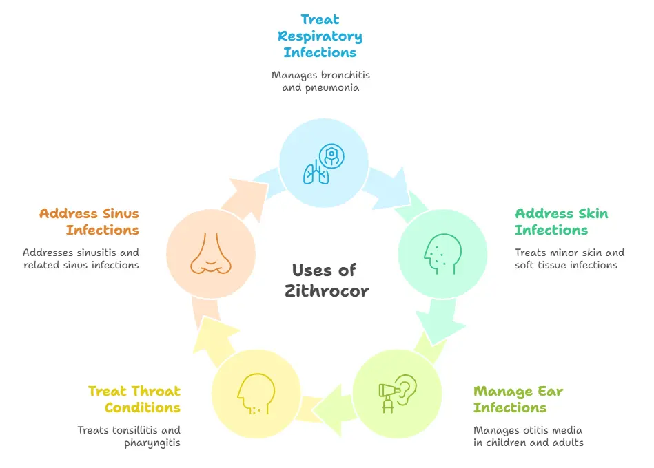 Uses of Zithrocor 500 mg  - Medzsite