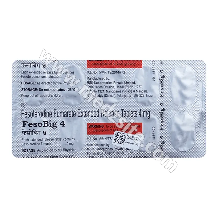 Fesobig 4 mg Tablet (Fesoterodine Fumarate)